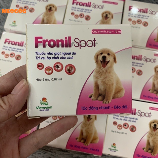 Sản phẩm nhỏ giọt ngoài da Fronil Spot Trừ Rận Bọ Chét , diệt trừ Ve cho chó mèo ống 0.67 ml