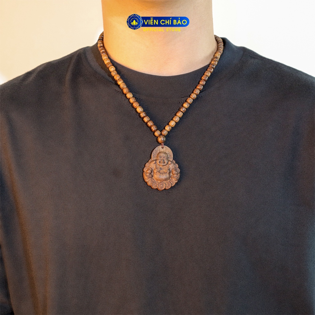 Chuỗi trầm hương Indo bầu dục 108 hạt mix phật Di Lặc Phú Quý thời trang phụ kiện trang sức Viễn Chí Bảo V000811