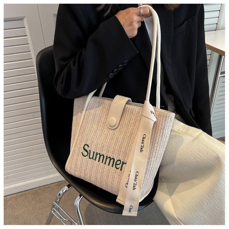 Túi Tote Poly đeo vai thêu chữ Summer (mẫu mới)