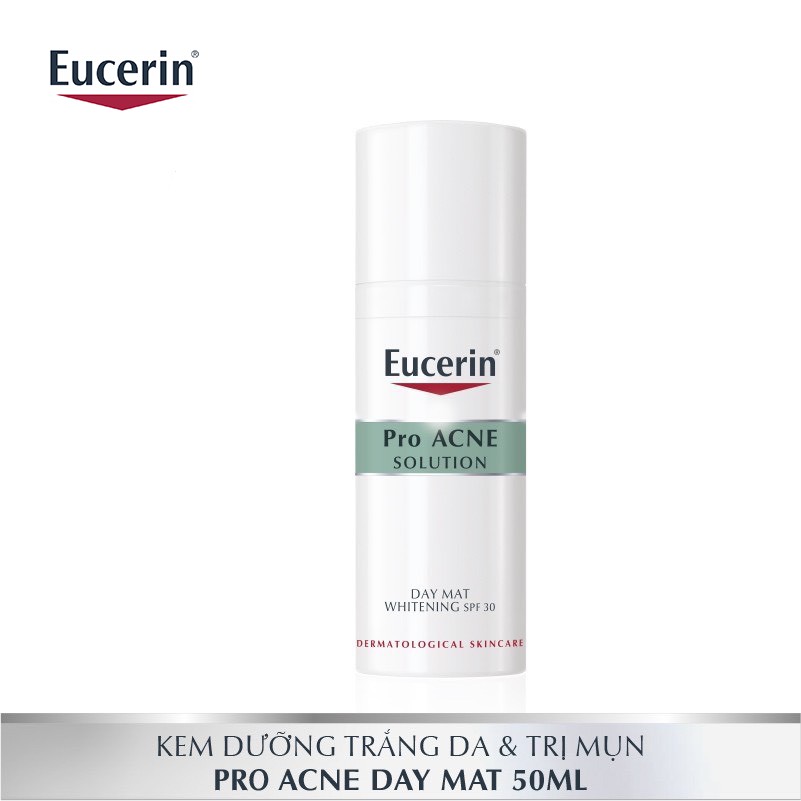 Eucerin Kem Dưỡng Trắng Da Giảm Mụn ProAcne Day Mat Whitening SPF30 50ml