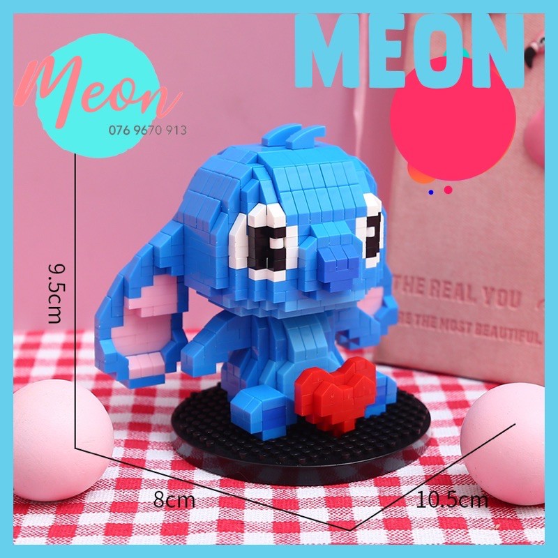 HOT | Miniblock Stitch couple love - Lego xếp hình stitch love size L