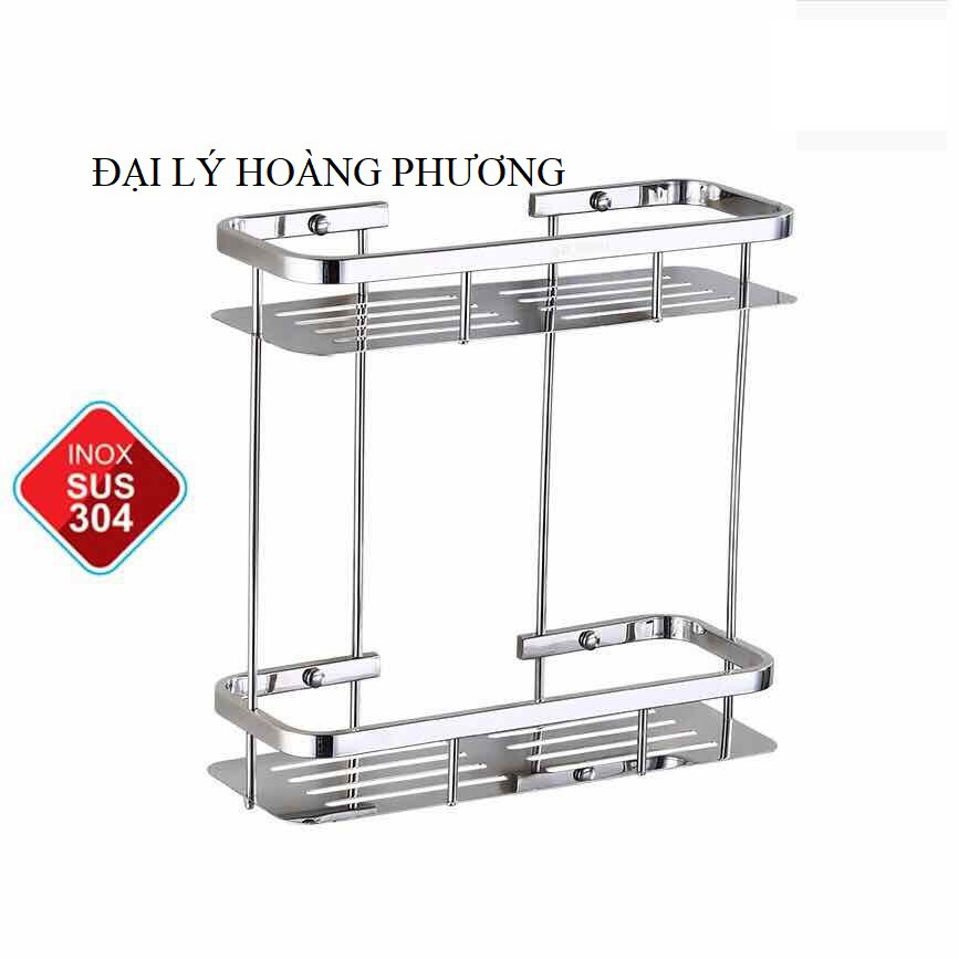 Kệ inox dùng trong phòng tắm 2 tầng BAO (Inox 304) Trắng