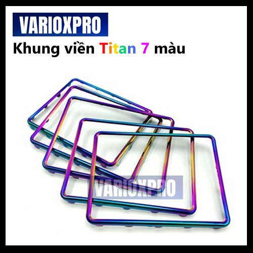 Khung viền Titan 7 màu / Vàng / Xanh / INOX Trắng ốp biển số xe - Bảng số xe máy TITAN