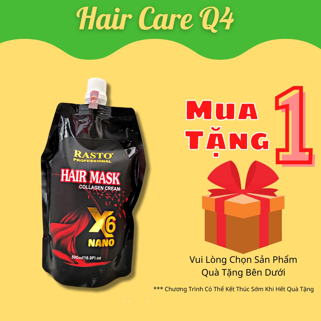 Ủ tóc phục hồi tóc Rasto X6 500ml, hấp dầu dưỡng tóc Collagen X6 Rasto Chính Hãng - Hair Care Q4