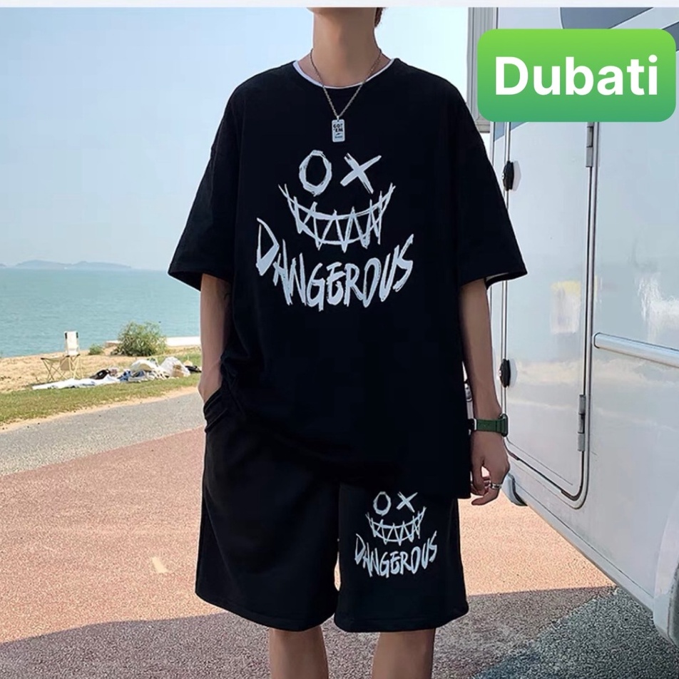 ĐỒ BỘ THỂ THAO MẶT CƯỜI DANGEROUS ĐỒ BỘ NAM NỮ THỂ THAO, ĐỒ BỘ TẬP GYM MANG Ở NHÀ VÀ ĐI CHƠI - DUBATI FASHION