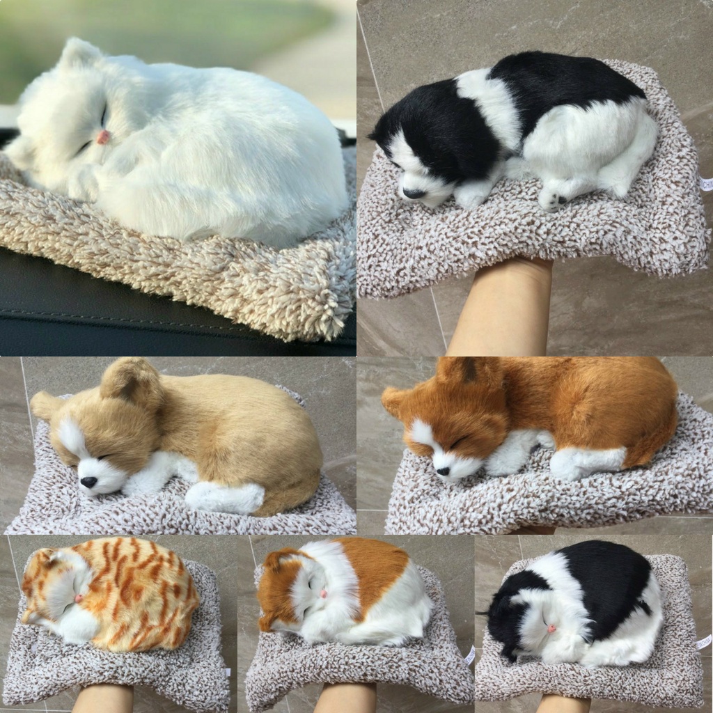 (Nhiều mẫu) Chó mèo đôi chứa Than Hoạt Tính Khử Mùi, Lọc Không Khí, Trang Trí Xe Hơi, Bàn Làm Việc