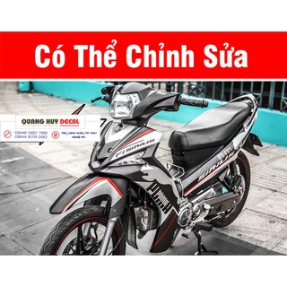 Tem trùm Sirius đen trắng puma Fi, độ team decal xe máy si spark rẻ đẹp
