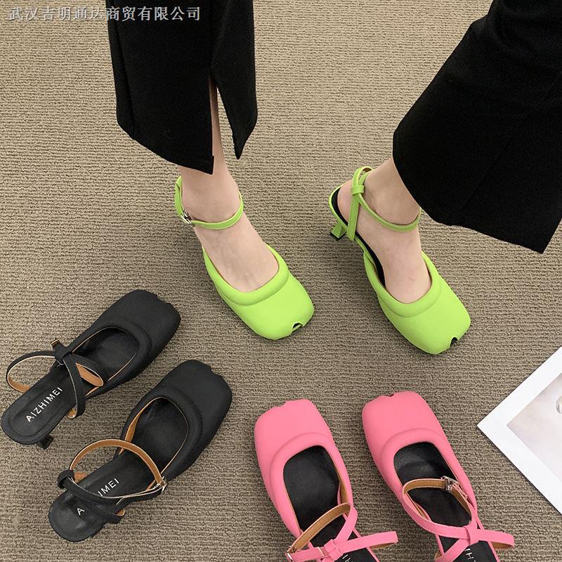 Giày Sandal Cao Gót Mũi Vuông Phong Cách Retro Thời Trang Mùa Xuân Dành Cho Nữ 2022