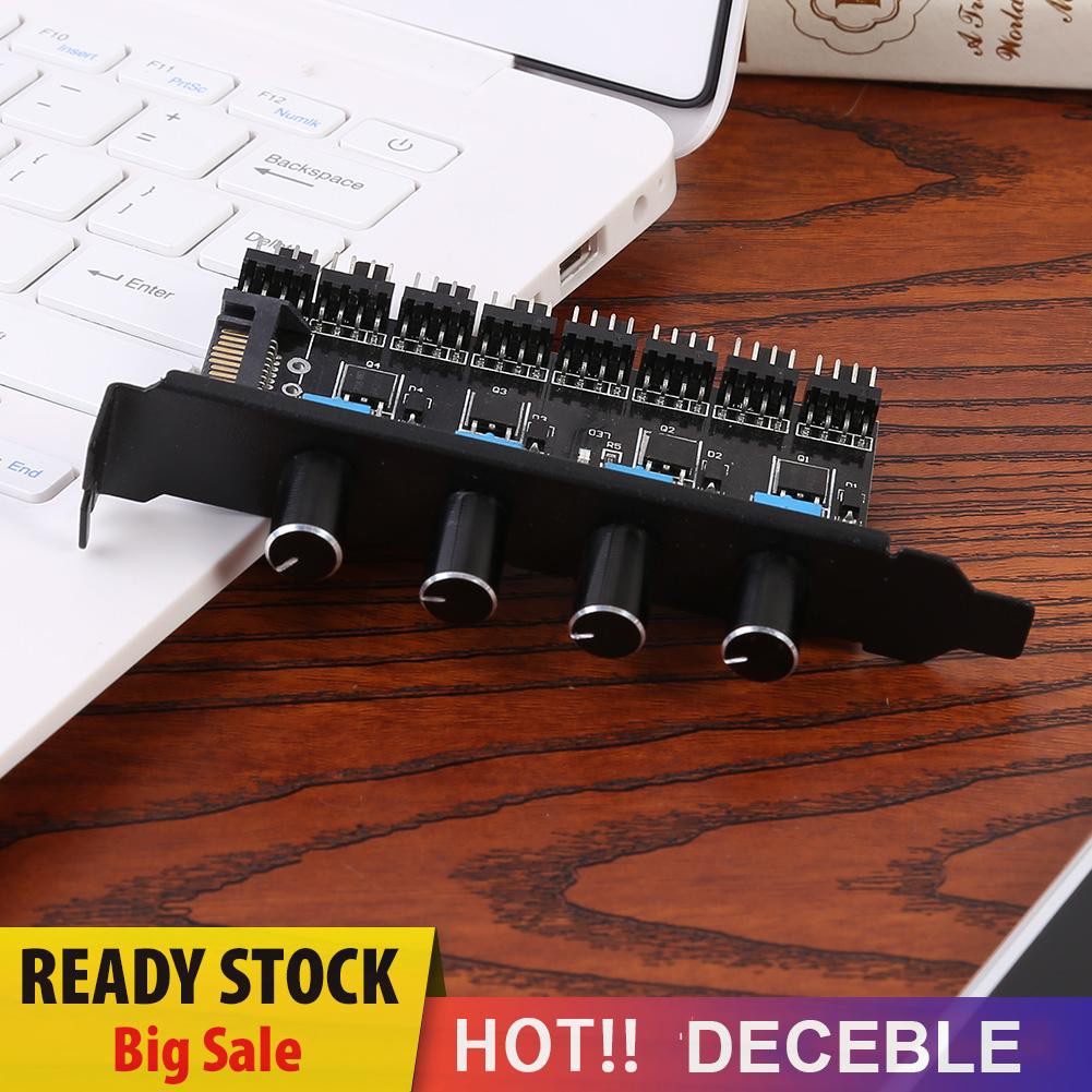 Deceble 8 Channels Cooling Fan HUB 4 Knob Radiator Speed Controller for CPU PC Case