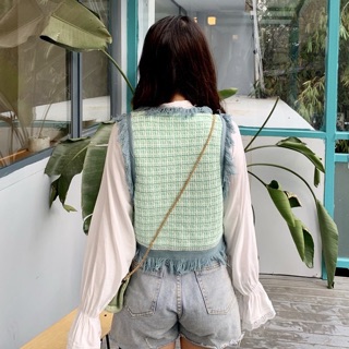 Áo gile chất len đan - hàng order (ảnh thật)