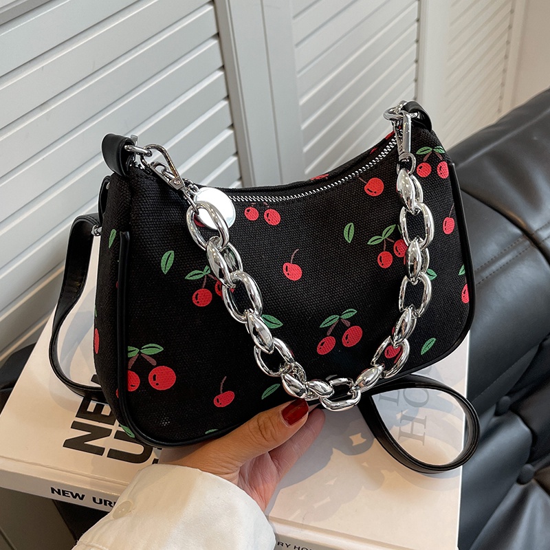 IELGY Túi Đeo Vai In Họa Tiết cherry Phong Cách Hàn Quốc Xinh Xắn Cho Nữ