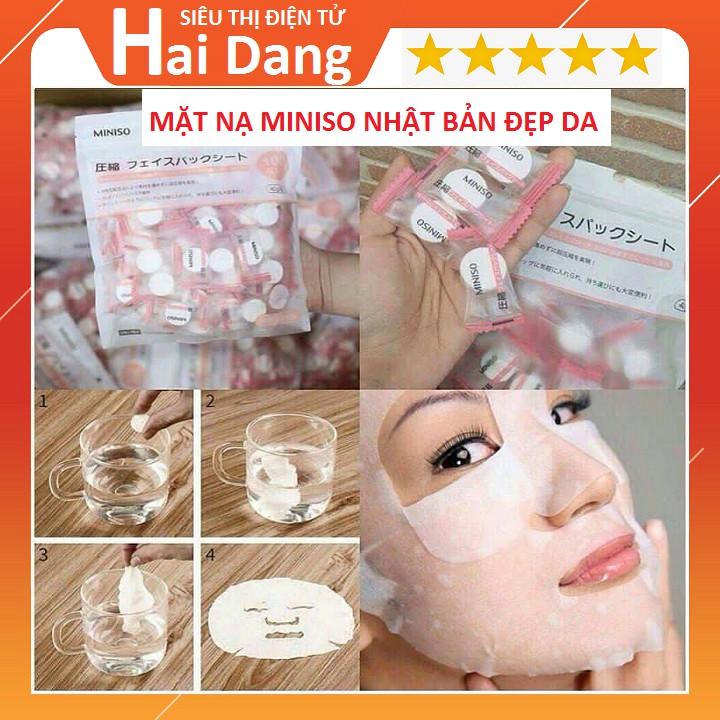 COMBO 100 Miếng Mặt Nạ, Mặt Nạ Miniso Nhật Bản Làm Đẹp Da