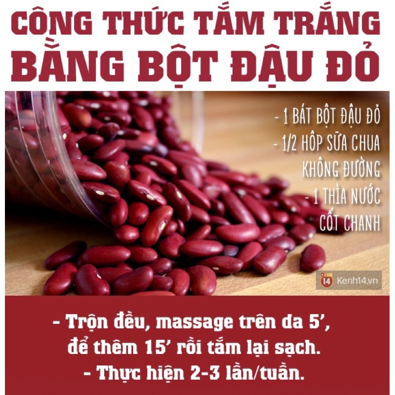 Bột đậu đỏ nguyên chất 100% | dưỡng da trắng mịn, giảm thâm nám, ngừa mụn | Bột Natural