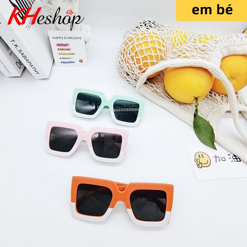 Kính Thời Trang 6 màu form vuông hiện đại cho Bé yêu, họa tiết da báo, gọng rộng vành thời thượng mã Y83126
