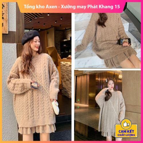 Hàng Quảng Châu – Set Áo len thụng + Chân váy len đuôi cá (V09) SI SLL