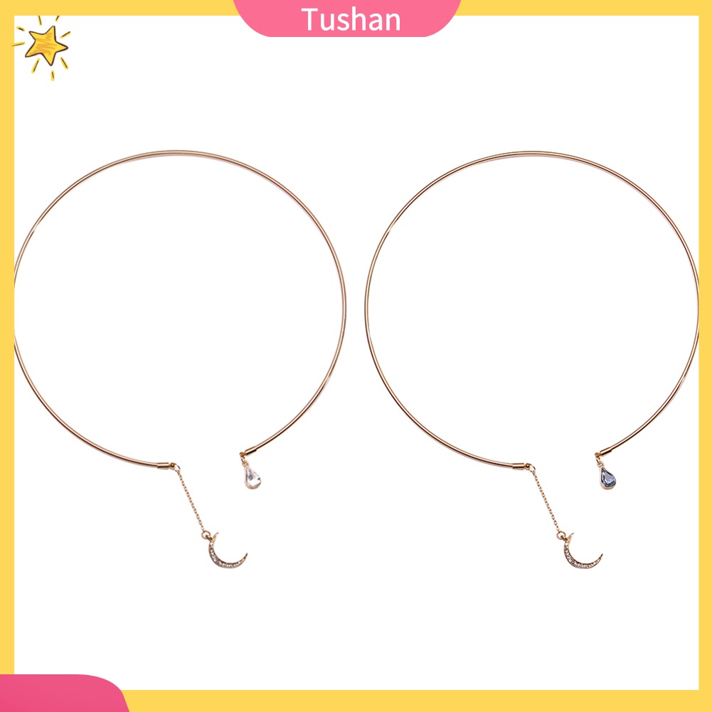 Vòng cổ choker mặt trăng lưỡi liềm tush _ đính đá