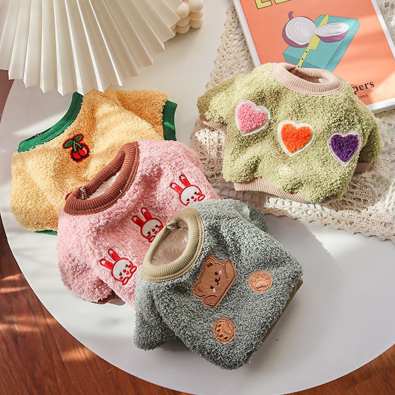 ✹Quần áo cho chó mùa thu dày Teddy ngắn đôi hai chân hai chân chó con thú cưng mùa đông áo ấm mùa đông