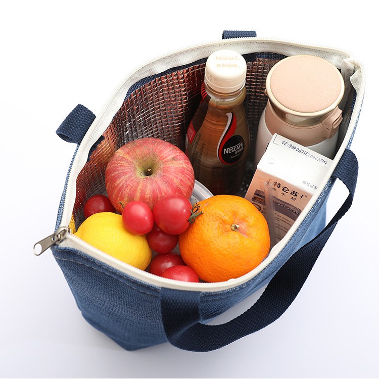 (LOẠI 1 có 3 lớp giữ nhiệt) Túi đựng cơm vải POLYESTER chống thấm SIZE ĐẠI giữ nhiệt nóng - lạnh lót nhôm - YW