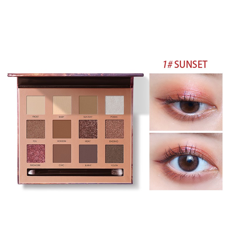 Bảng phấn mắt FOCALLURE 12 màu tông lì và tông nhũ hỗ trợ trang điểm | BigBuy360 - bigbuy360.vn