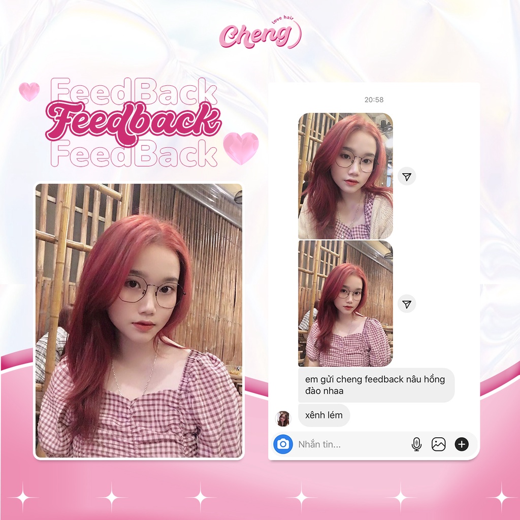 Thuốc Nhuộm Tóc Màu NÂU HỒNG ĐÀO Không Tẩy | Chenglovehair, Chenglovehairs