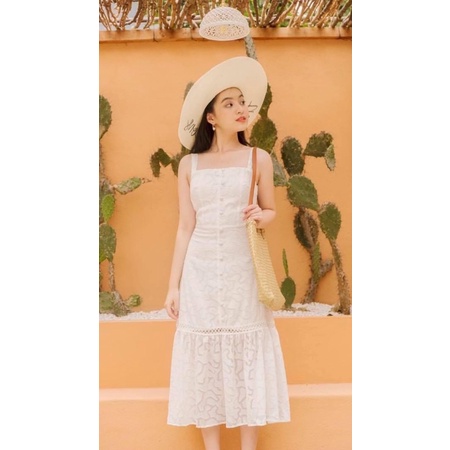 Đầm trắng maxi Ceci Cela