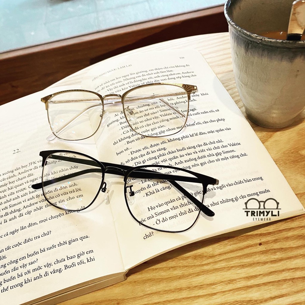 Gọng kính cận vuông nửa viền Clubmaster - kính cận/giả cận/thời trang - Trimyli Eyewear