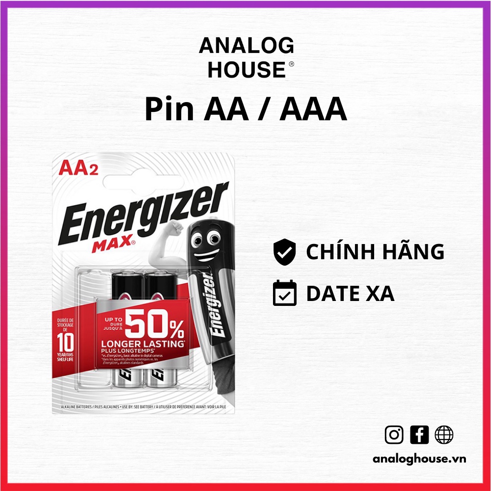 [CHÍNH HÃNG] Pin AA / AAA ENERGIZER (VỈ 2 VIÊN) dùng cho máy ảnh film và máy ảnh Instax Mini hoặc máy ảnh PNS