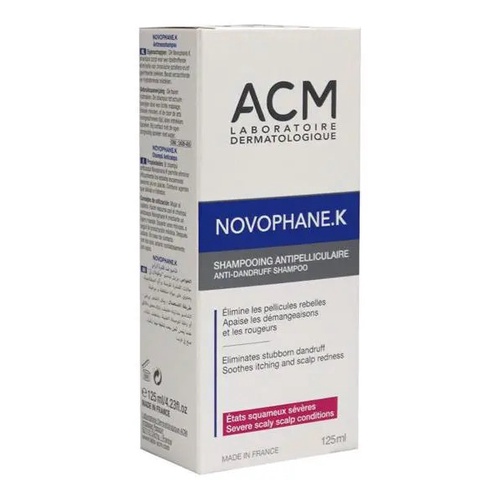 Dầu gội giảm gàu mảng và giảm ngứa da đầu ACM Novophane K Shampoo 125ml
