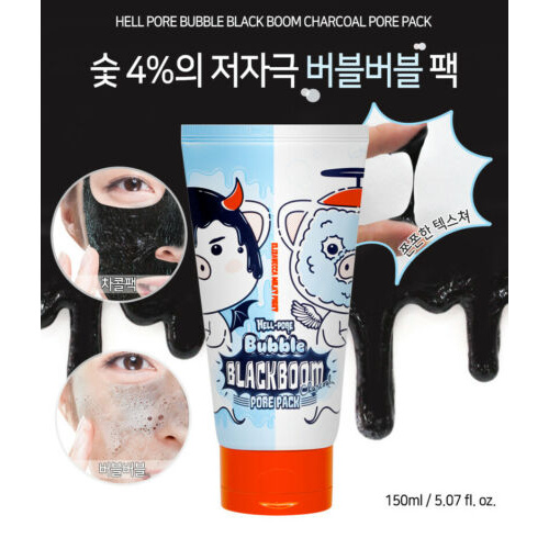 (Hàng Mới Về) Sữa Rửa Mặt Tinh Chất Than Tre Hoạt Tính 150ml Elizavecca / [ELIZAVECCA] Hell-Pore Bubble Black Boom Charcoal Pore Pack 150ml