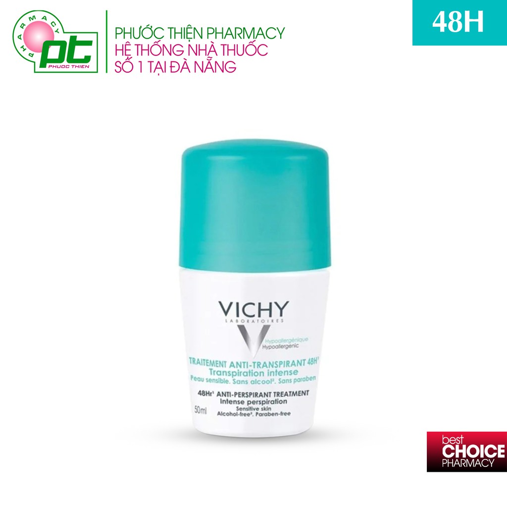 Lăn Khử Mùi Vichy Giúp Khô Thoáng Vùng Da Dưới Cánh Tay 48h 50ml