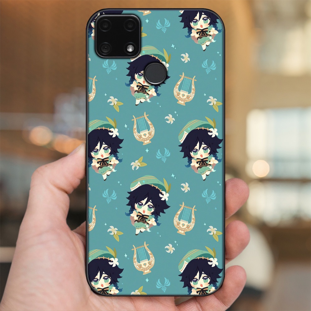 Ốp lưng Realme C25 viền đen in hình Venti Genshin Impact