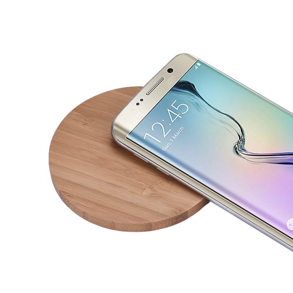 For Samsung Galaxy S6/S6 Edge Plus New Bamboo Qi Wireless Charger Charging Pad