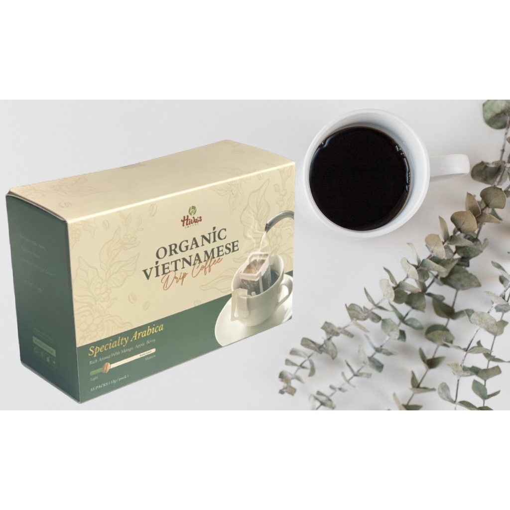 [FREESHIP]Cà phê Phin giấy nguyên chất Organic HIVA'S COFFEE Hộp15pcs Thơm Specialty Arabica, chua ngọt cân bằng, hậu êm | BigBuy360 - bigbuy360.vn