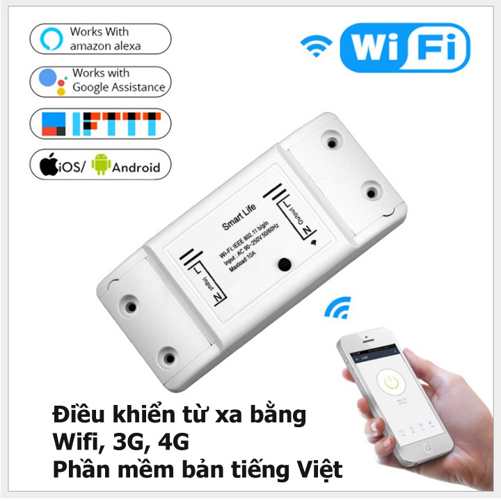 Công tắc wifi điều khiển thiết bị điện từ xa qua điện thoại Smart life - [ELS]