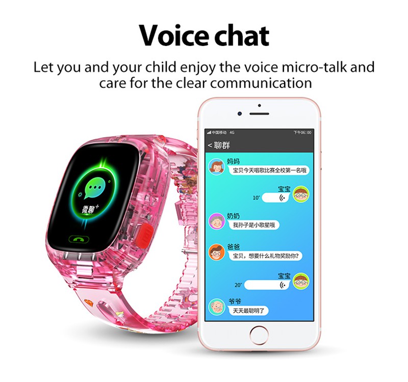 Đồng hồ đeo tay thông minh Y91 trong suốt chống nổ chống nước hỗ trợ kết nối wifi định vị GPS gọi điện dành cho trẻ em