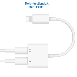 2 in 1 Adapter For iphone 7 8 plus X Lightning Double Splitter Jacks Audio Charging Adapter
