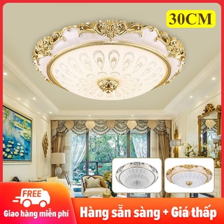 Đèn trần 30cm 220v dùng led 3 màu kiểu dáng cổ điển vỏ pvc chống cháy