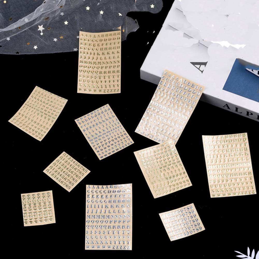 Miếng Dán Trang Trí Sổ Tay Hình Chữ Cái Tiếng Anh Lấp Lánh Epoxy Resin DIY Đa Năng