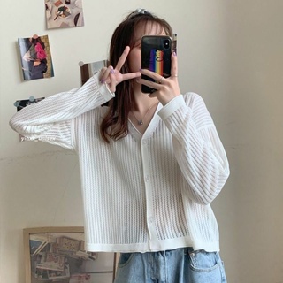 Áo Khoác Cardigan Nữ Thun Len Tay Dài Ulzzang