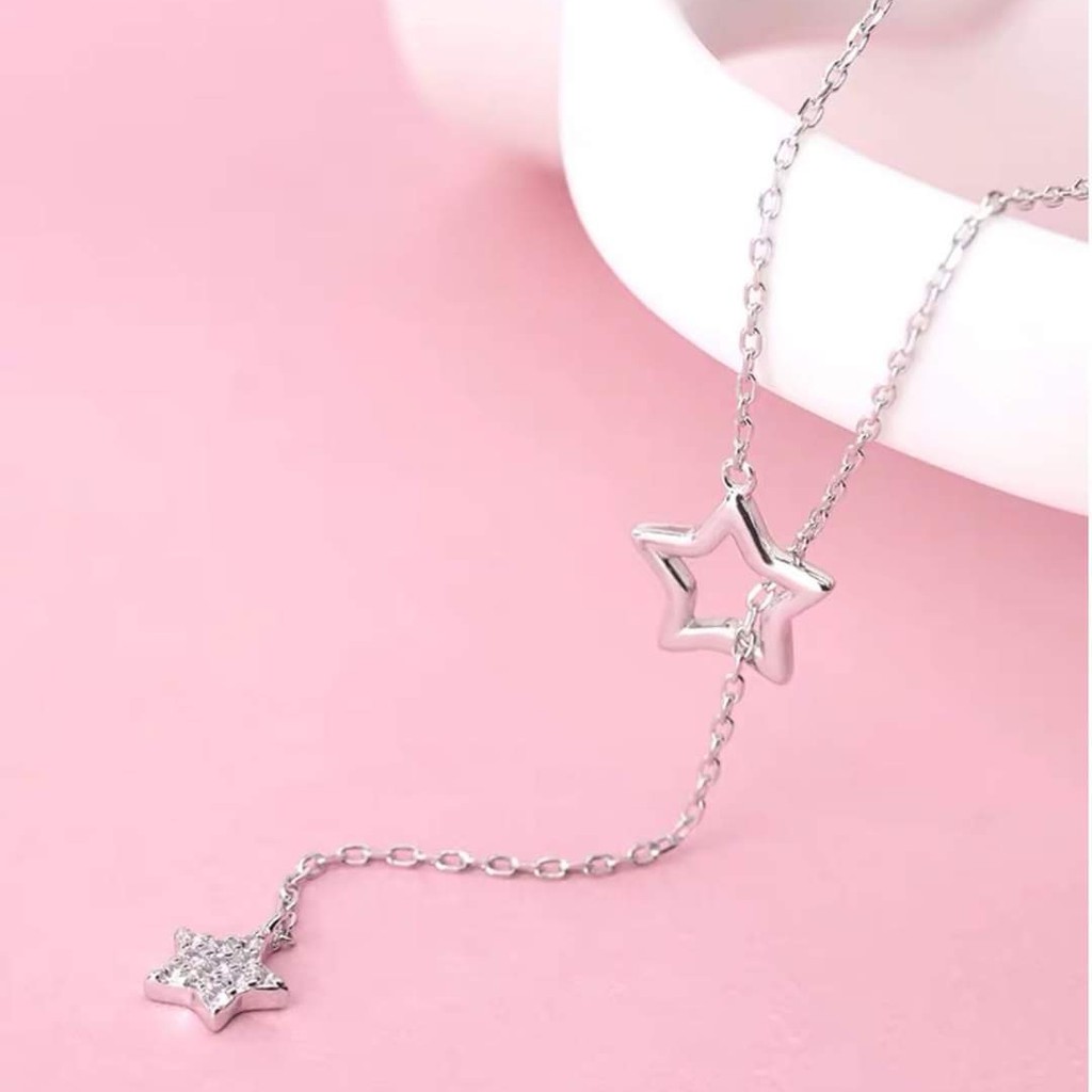 Dây chuyền bạc ta dây ngôi sao điều chỉnh được kích thước