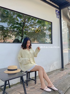 Áo len cardigan cúc dọc trơn