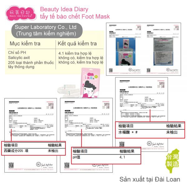 [FREESHIP] Mặt Nạ Tẩy Tế Bào Chết Chân Beauty idea diary Exfoliating Foot Mask 40ml/gói ＊AramoMart＊