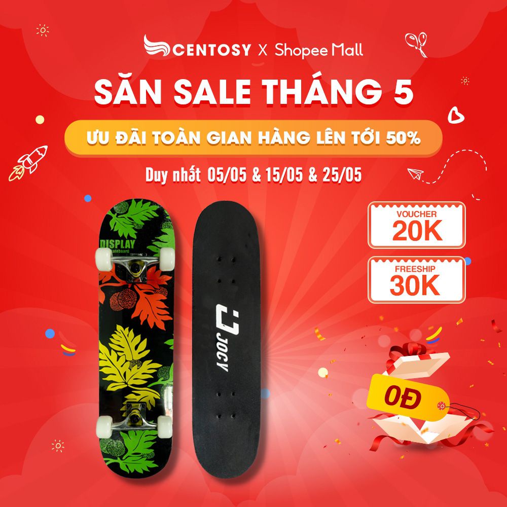 Ván Trượt Người Lớn Giá Rẻ - Centosy Skateboard Jocy 03 - In Hình Phong Cách, Mặt Nhám Chống Trơn