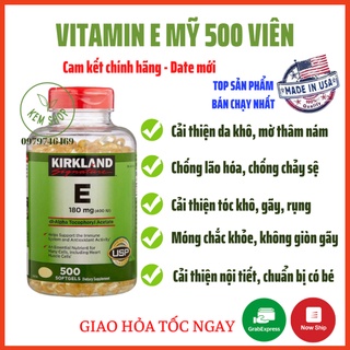 [CAM KẾT CHÍNH HÃNG] Vitamin E Mỹ 500 viên Kirkland 400ui hỗ trợ làm đẹp da, cai thiện nội tiết, chuẩn bị tốt cho có bé