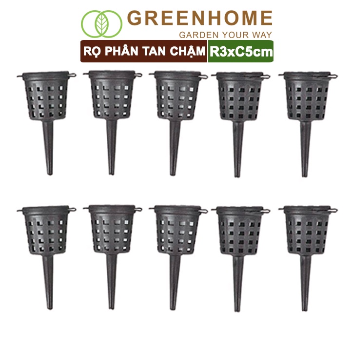 10 Rọ đựng phân tan chậm, R3xC5cm, cắm chậu, tiện lợi, tiết kiệm phân bón |Greenhome