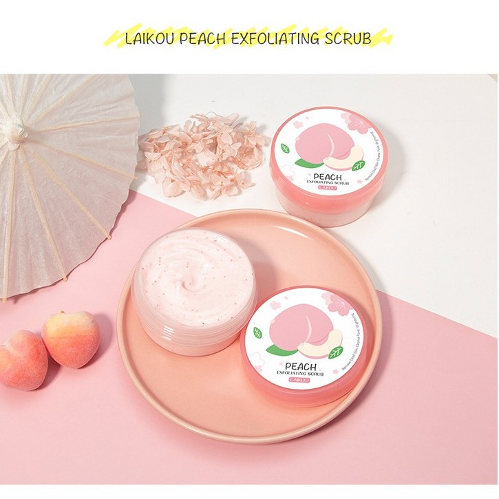 Tẩy da chết đào dành cho mặt Peach Exfoliating Scrub Laikou 90G Sena Beauty | WebRaoVat - webraovat.net.vn