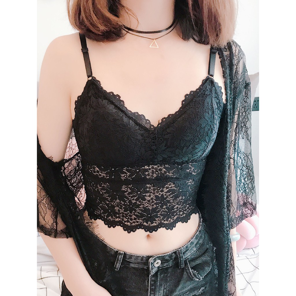 Áo bra Phối ren CÁ TÍNH Sắc sảo - Viền ren yếm dài | BigBuy360 - bigbuy360.vn