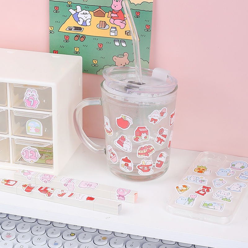 Bộ 200 miếng dán hoạt hình đáng yêu trang trí nhật ký