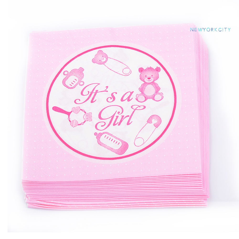 Bộ 20 Khăn Giấy In Chữ It'S a Girl/Boy Cho Trang Trí Tiệc Sinh Nhật