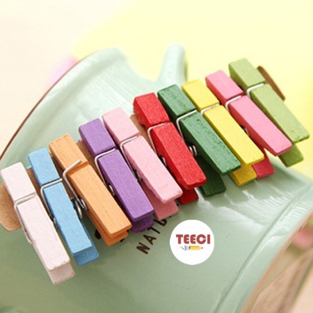 Bán Sỉ 10 Kẹp Gỗ Treo Ảnh Trang Trí Giữ Giấy Ghi Chú Tài Liệu Đánh Dấu Sách Đồ Dùng Văn Phòng D013